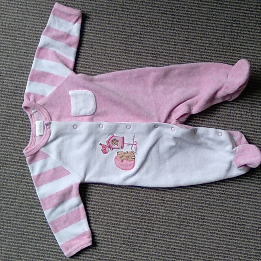 Absorba 0-3 month adorable newborn velour footie